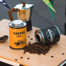 Coffee Bean Storage Canister with Valve Portable Tin Container for Travel - Yellow