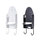 Iron Stand Double Hook Storage Rack Hanging Iron Holder for Home Organisation - White