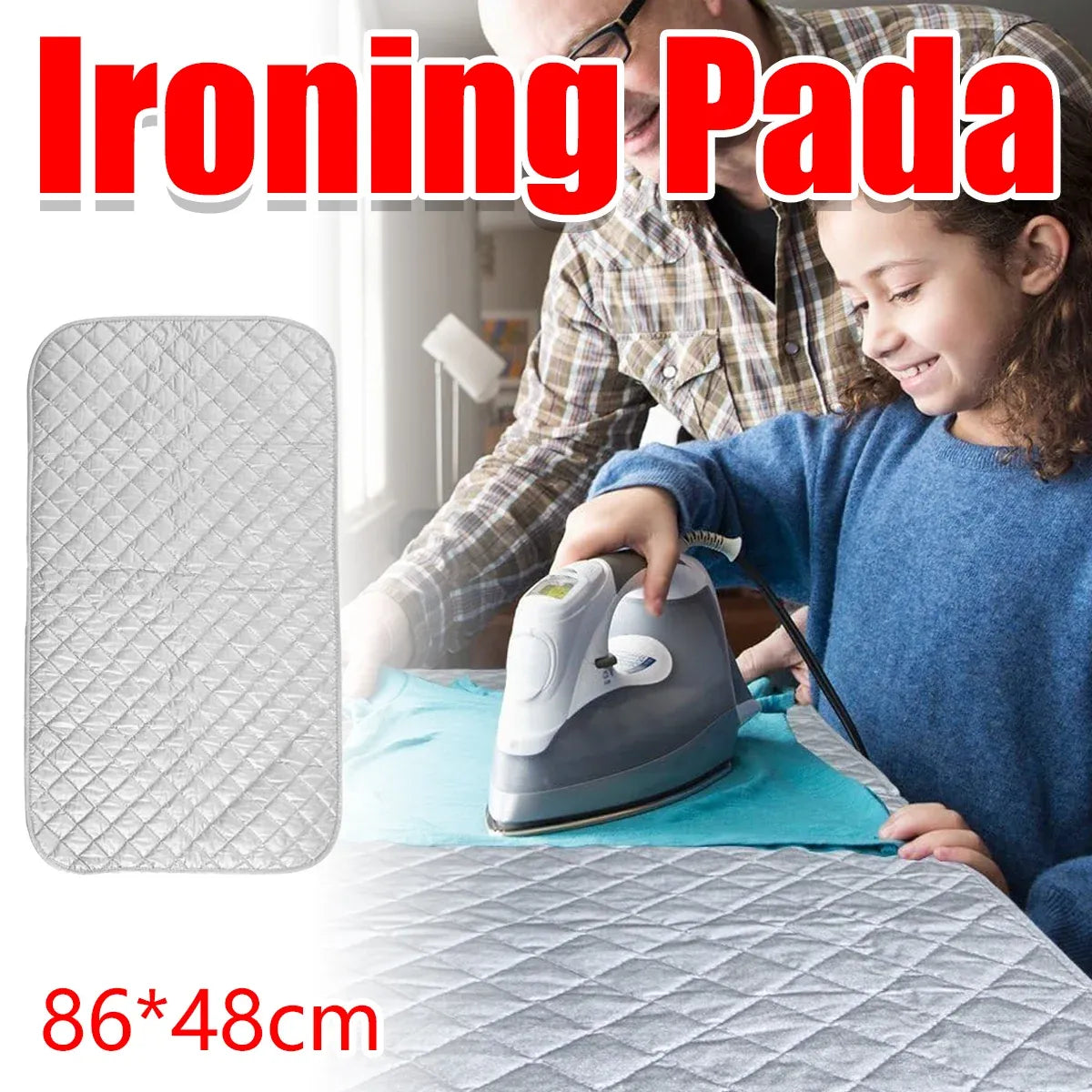 Household Portable Foldable Heat Resistant Ironing Board Mat Non Slip Easy Store