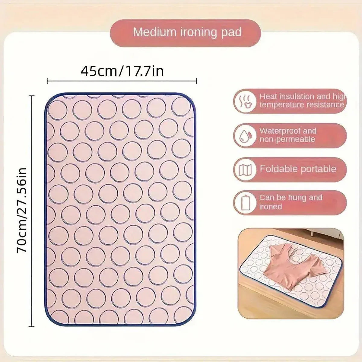 Home Travel Insulated Ironing Mat Non Slip Soft Folding Ironing Board Pad