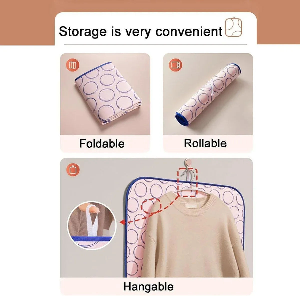 Home Travel Insulated Ironing Mat Non Slip Soft Folding Ironing Board Pad