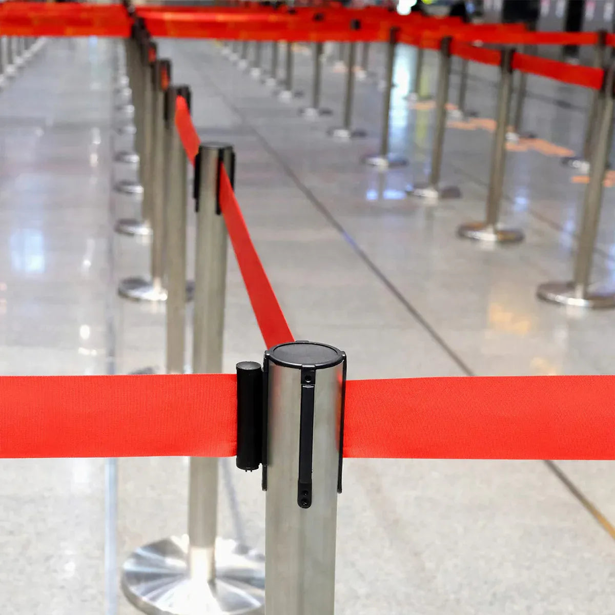2M Retractable Isolation Barrier Belt 1 Post Anti-Slip Base Waterproof Durable