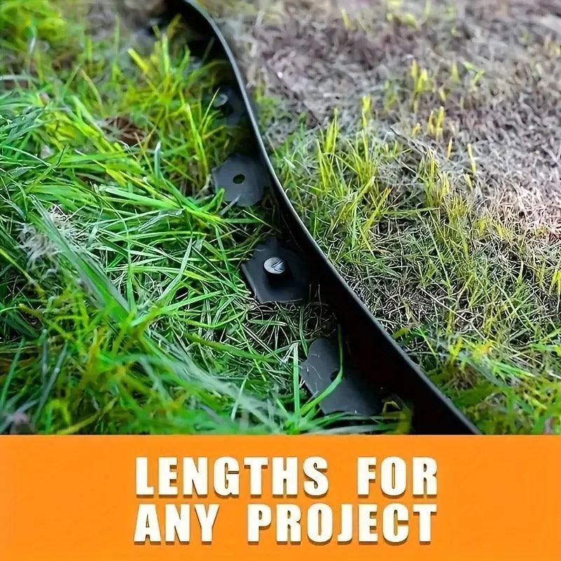 L Shaped Garden Edging Border Landscape Grass Lawn Stone Edge Fence Strip - Black