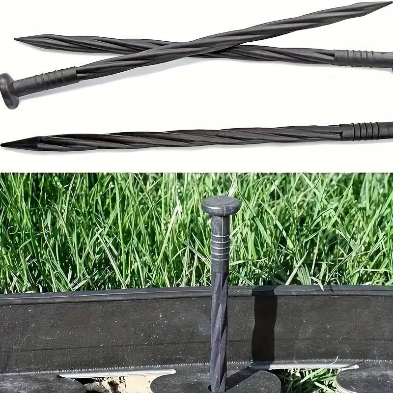 L Shaped Garden Edging Border Landscape Grass Lawn Stone Edge Fence Strip - Black