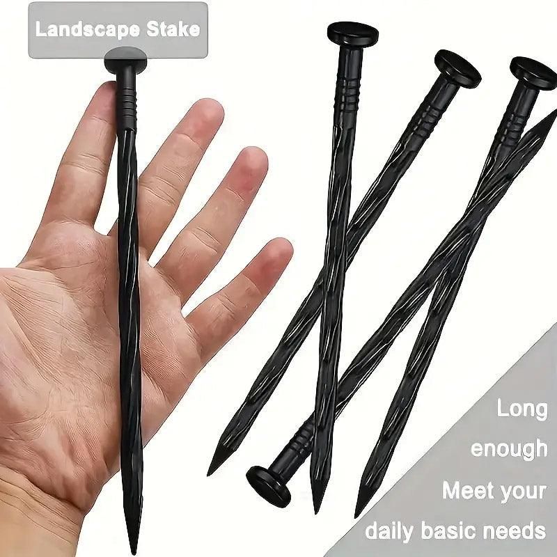 L Shaped Garden Edging Border Landscape Grass Lawn Stone Edge Fence Strip - Black