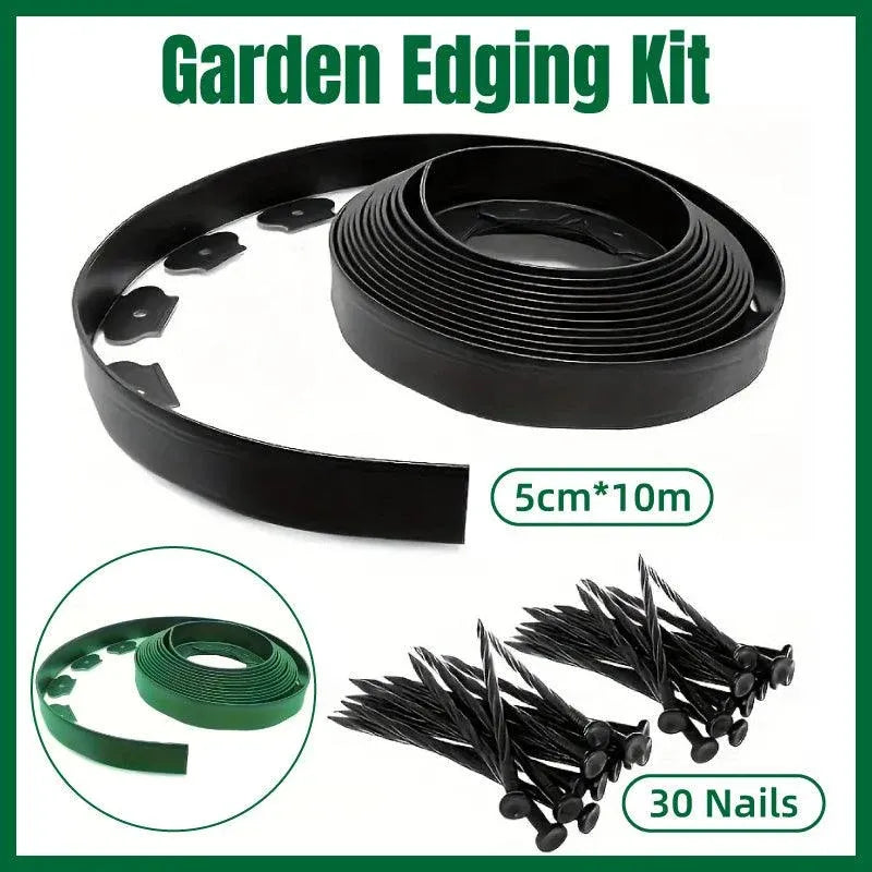 L Shaped Garden Edging Border Landscape Grass Lawn Stone Edge Fence Strip - Green