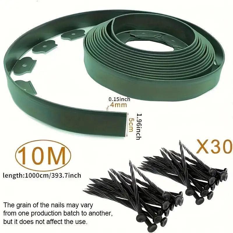 L Shaped Garden Edging Border Landscape Grass Lawn Stone Edge Fence Strip - Green