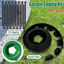 L Shaped Garden Edging Border Grass and Stone Landscape Barrier Retaining Strip - Green