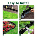 L Shaped Garden Edging Border Grass and Stone Landscape Barrier Retaining Strip - Green