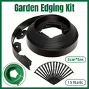 L Shaped Garden Edging Border Grass and Stone Landscape Barrier Retaining Strip - Green