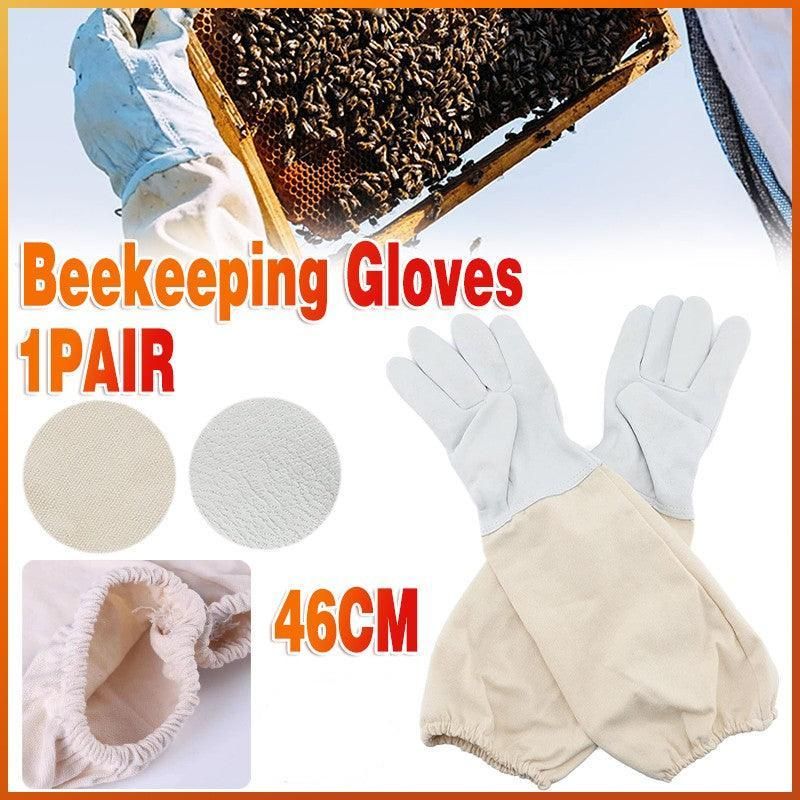 Goatskin Protective Bee Keeping and Vented Long Sleeve Beekeeping Gloves