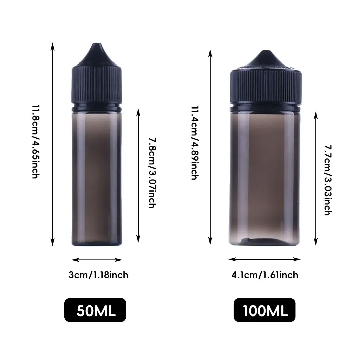 Portable Dropper Bottle Set 50ml 100ml Refill Squeeze Bottles 30 Pack - 100ml