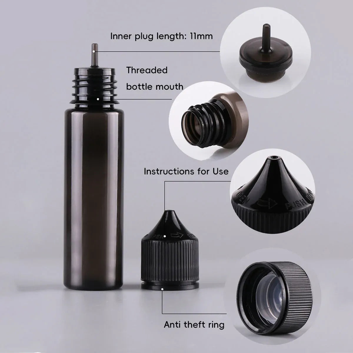 Portable Dropper Bottle Set 50ml 100ml Refill Squeeze Bottles 30 Pack - 100ml