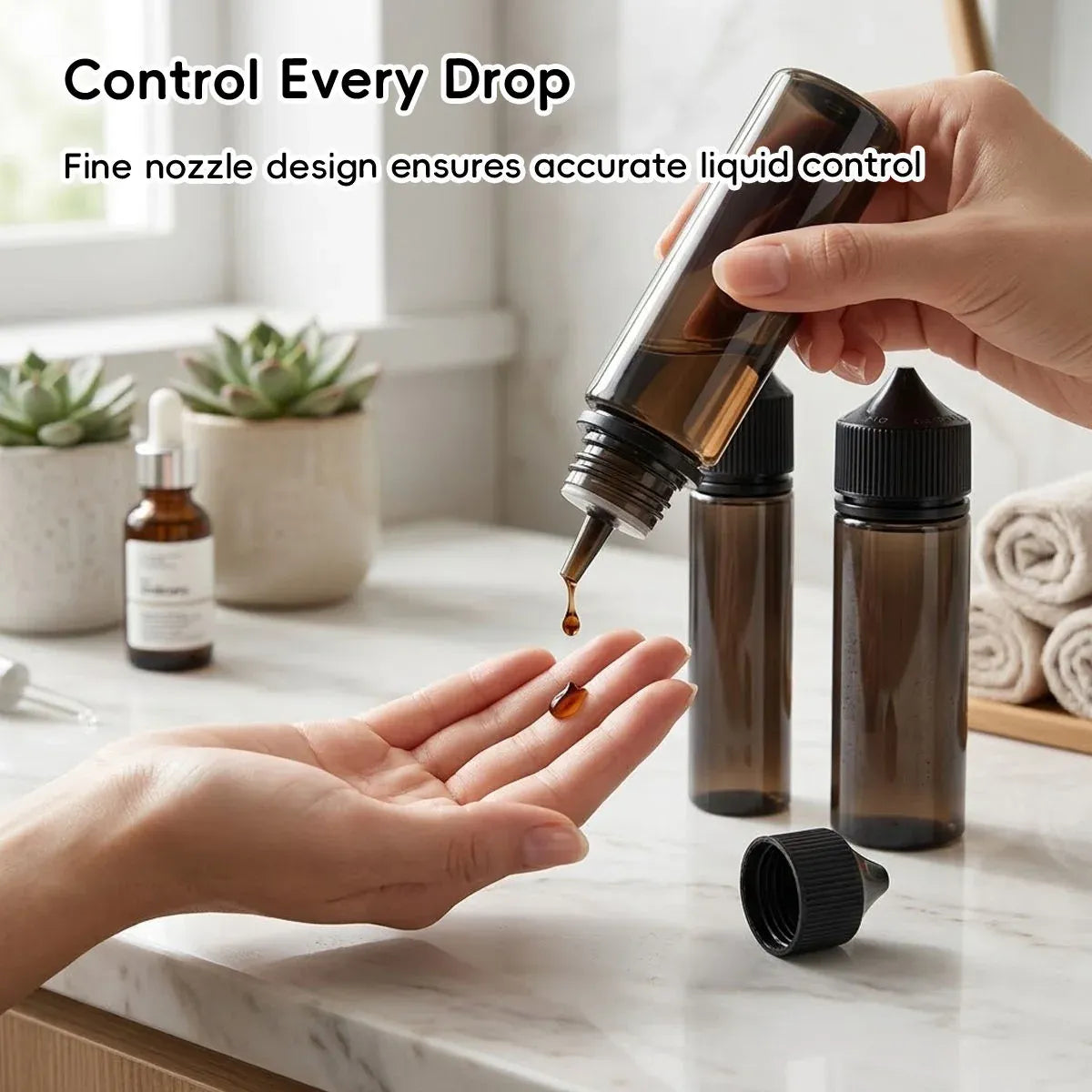 Portable Dropper Bottle Set 50ml 100ml Refill Squeeze Bottles 30 Pack - 100ml