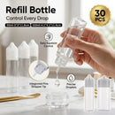 Clear Dropper Bottle Set 50ml 100ml Refill Squeeze Bottles 30 Pack - 100ml