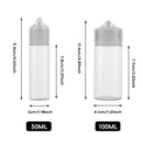 Clear Dropper Bottle Set 50ml 100ml Refill Squeeze Bottles 30 Pack - 50ml