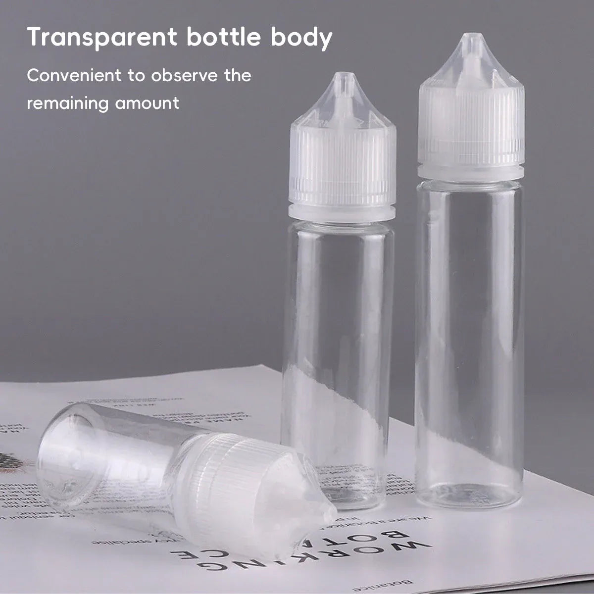 Clear Dropper Bottle Set 50ml 100ml Refill Squeeze Bottles 30 Pack - 50ml