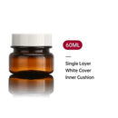 10pcs PET Plastic Cosmetic Bottles Refillable Travel Face Cream Containers - 30ml-Brown+Black-Double