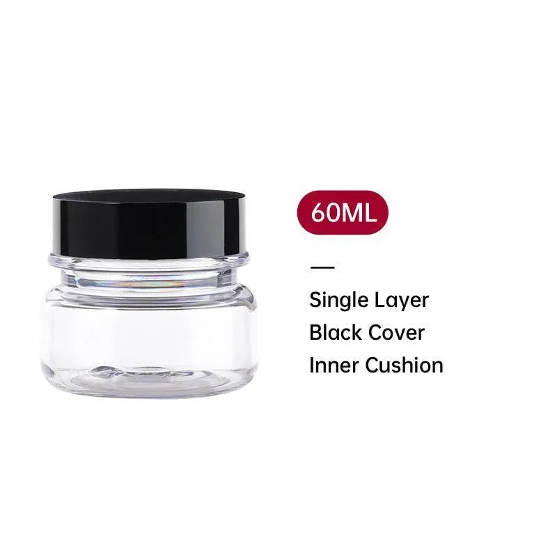 10pcs PET Plastic Cosmetic Bottles Refillable Travel Face Cream Containers - 30ml-Brown+Black-Double