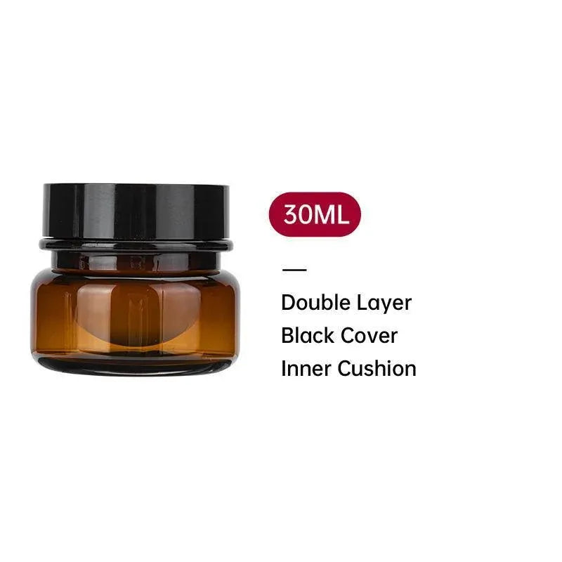 10pcs PET Plastic Cosmetic Bottles Refillable Travel Face Cream Containers - 60ml-Brown+White-Single