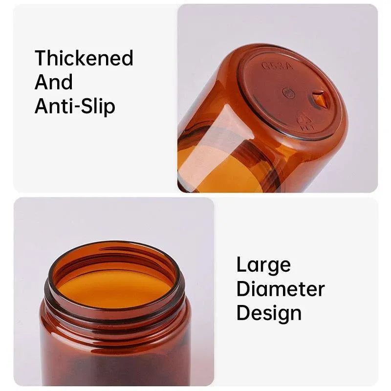 10pcs Brown PET Plastic Wide Mouth Bottles for Storage and Skincare Packaging - Matte - 120ml