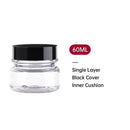 10pcs PET Plastic Cosmetic Bottles Refillable Travel Face Cream Containers - 60ml-Transparent+White-Single