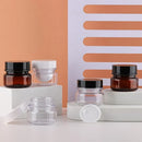 10pcs PET Plastic Cosmetic Bottles Refillable Travel Face Cream Containers - 60ml-Transparent+White-Single
