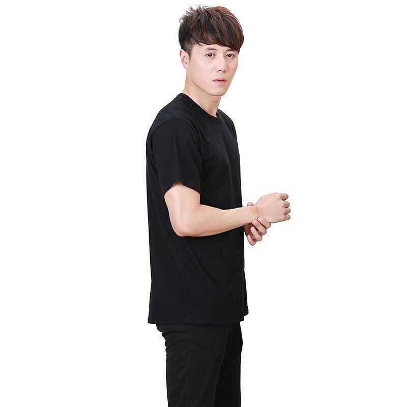 L Size Gildan Men T-shirt Plain Blank 100% premium Cotton Basic Tee Short Sleeve 76000 - Black