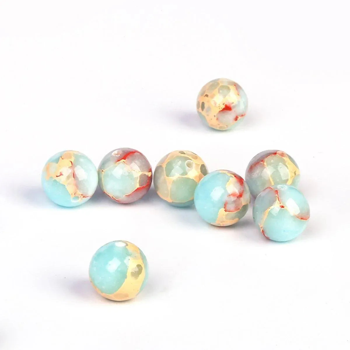 Blue Shoushan Stone Beads Blue Emperor Stone Beads Semi-finished DIY Accessories