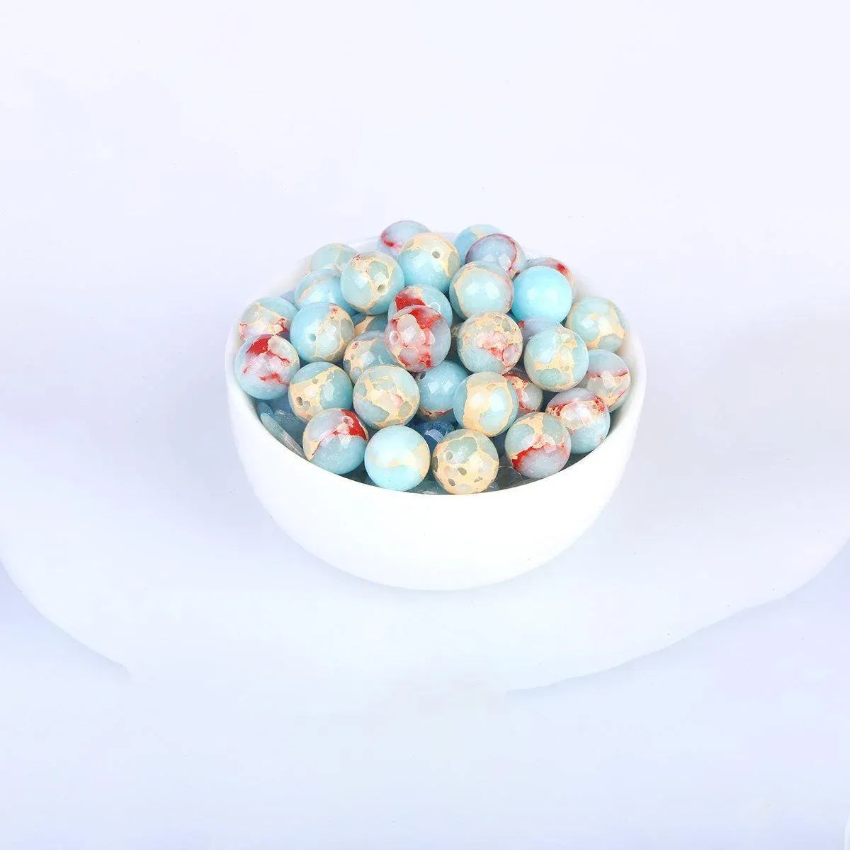 Blue Shoushan Stone Beads Blue Emperor Stone Beads Semi-finished DIY Accessories