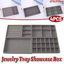 4PCS Jewelry Organizer Box Set Makeup Storage Tray for Rings Earrings Bracelets