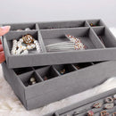 4PCS Jewelry Organizer Box Set Makeup Storage Tray for Rings Earrings Bracelets