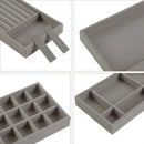 4PCS Jewelry Organizer Box Set Makeup Storage Tray for Rings Earrings Bracelets