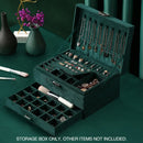 3 Tier Lockable Jewelry Storage Box with Drawers Soft Lining Large Capacity