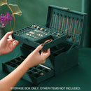 3 Tier Lockable Jewelry Storage Box with Drawers Soft Lining Large Capacity
