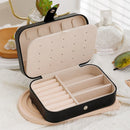 Jewelry Storage Box Travel Mini Case Portable Small Organiser for Rings Earrings - Black