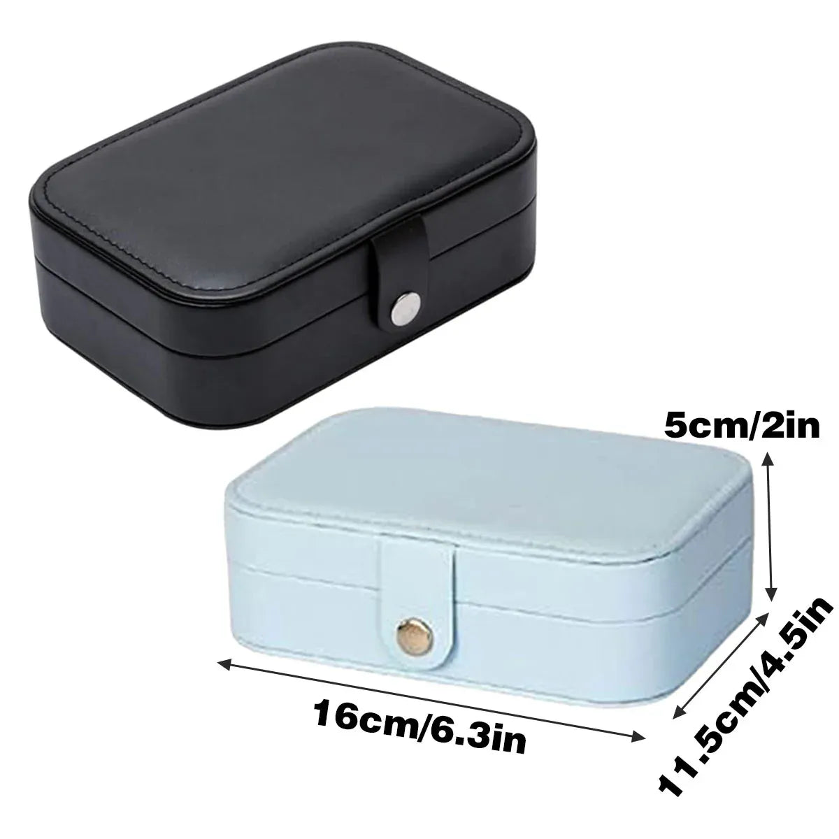 Jewelry Storage Box Travel Mini Case Portable Small Organiser for Rings Earrings - Blue