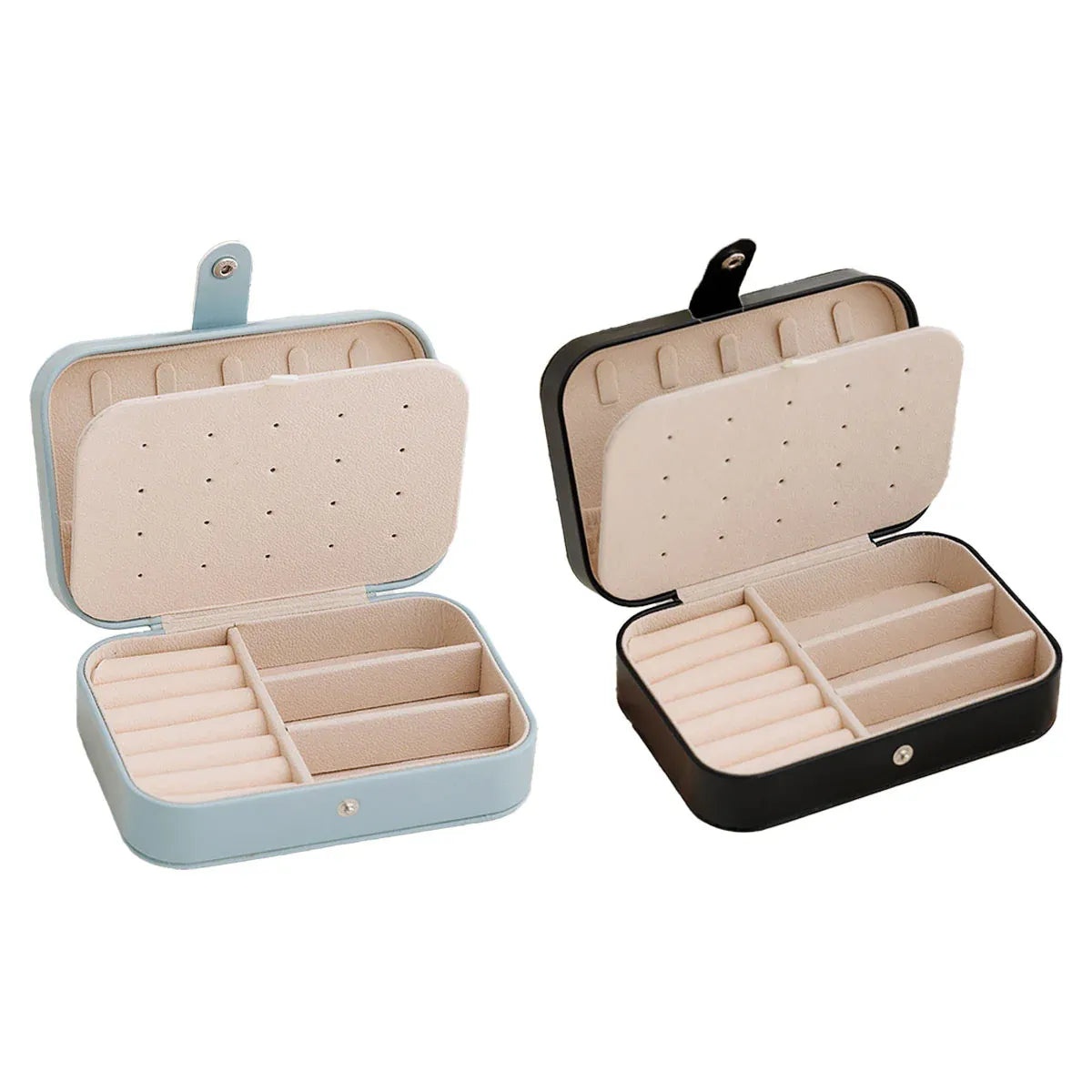 Jewelry Storage Box Travel Mini Case Portable Small Organiser for Rings Earrings - Blue