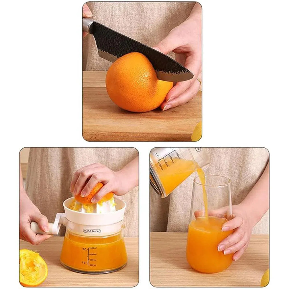 Manual Juice Extractor for Orange Lemon Home Citrus Juicer Hand Compressor - Yellow