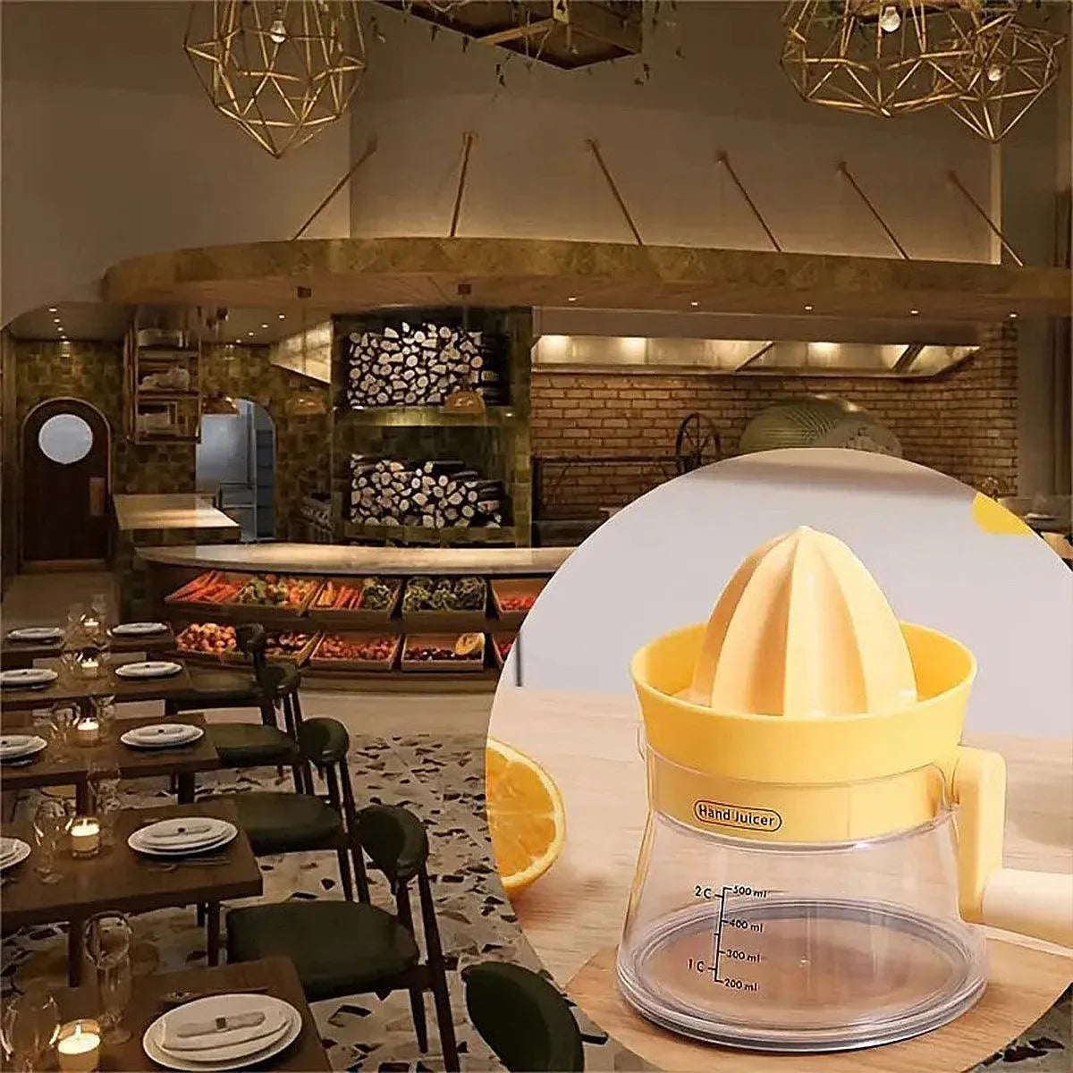Manual Juice Extractor for Orange Lemon Home Citrus Juicer Hand Compressor - Yellow
