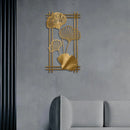 New Chinese Style Metal 3D Leaf Wall Hanging Ornament Decor For Home Bedroom
