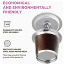 2 Pack Stainless Steel K-Cups Coffee Pod Filters Reusable Durable For Cafe