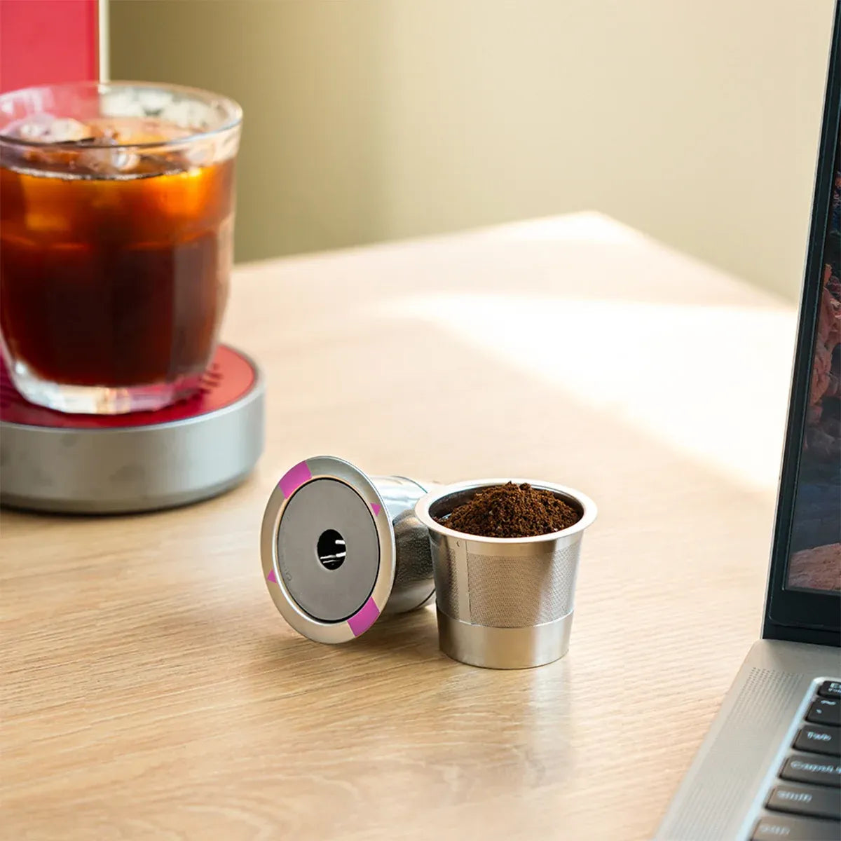 2 Pack Stainless Steel K-Cups Coffee Pod Filters Reusable Durable For Cafe