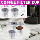2 Pack Stainless Steel K-Cups Coffee Pod Filters Reusable Durable For Cafe