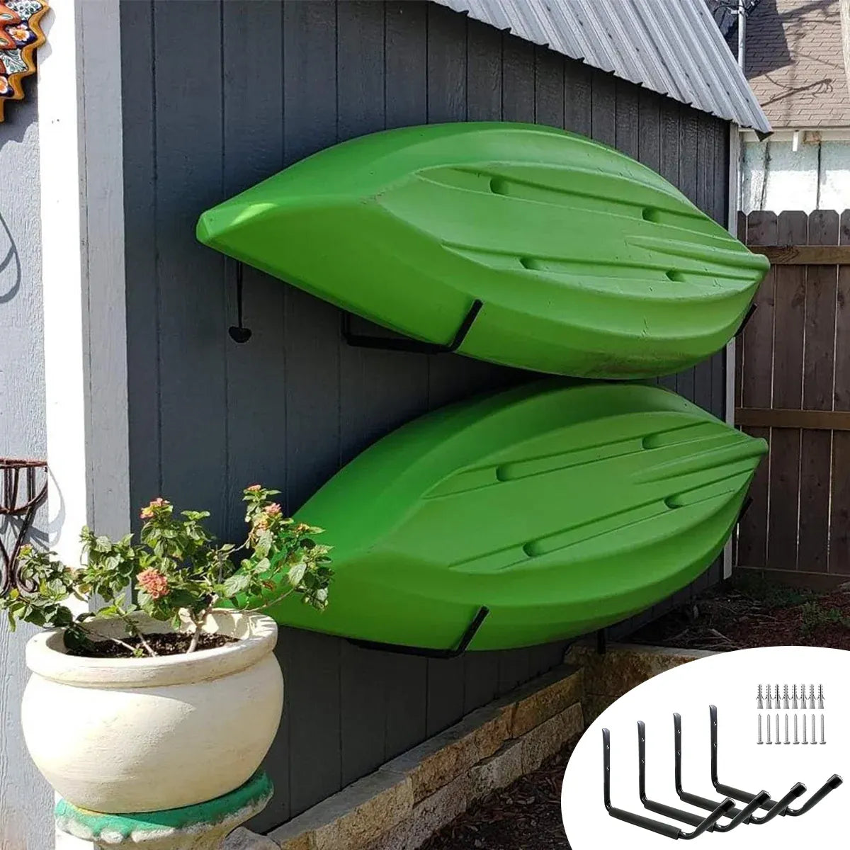 4in1 Wall Mounted Kayak Wall Rack Surfboard Canoe Storage Stand for Garage