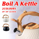 3L Stainless Steel Whistling Kettle Hammer Pattern Induction Gas Teapot Use - Beige