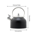 Stainless Steel Whistling Kettle with Black Foldable Handle for Home Kitchen