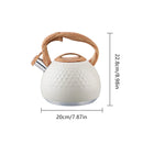 3L Stainless Steel Whistling Kettle Hammer Pattern Induction Gas Teapot Use - Black
