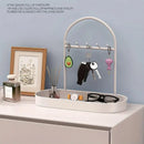 Versatile Entryway Storage Rack Waterproof Metal Key Holder Decorative Desktop - Black