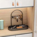 Versatile Entryway Storage Rack Waterproof Metal Key Holder Decorative Desktop - Black